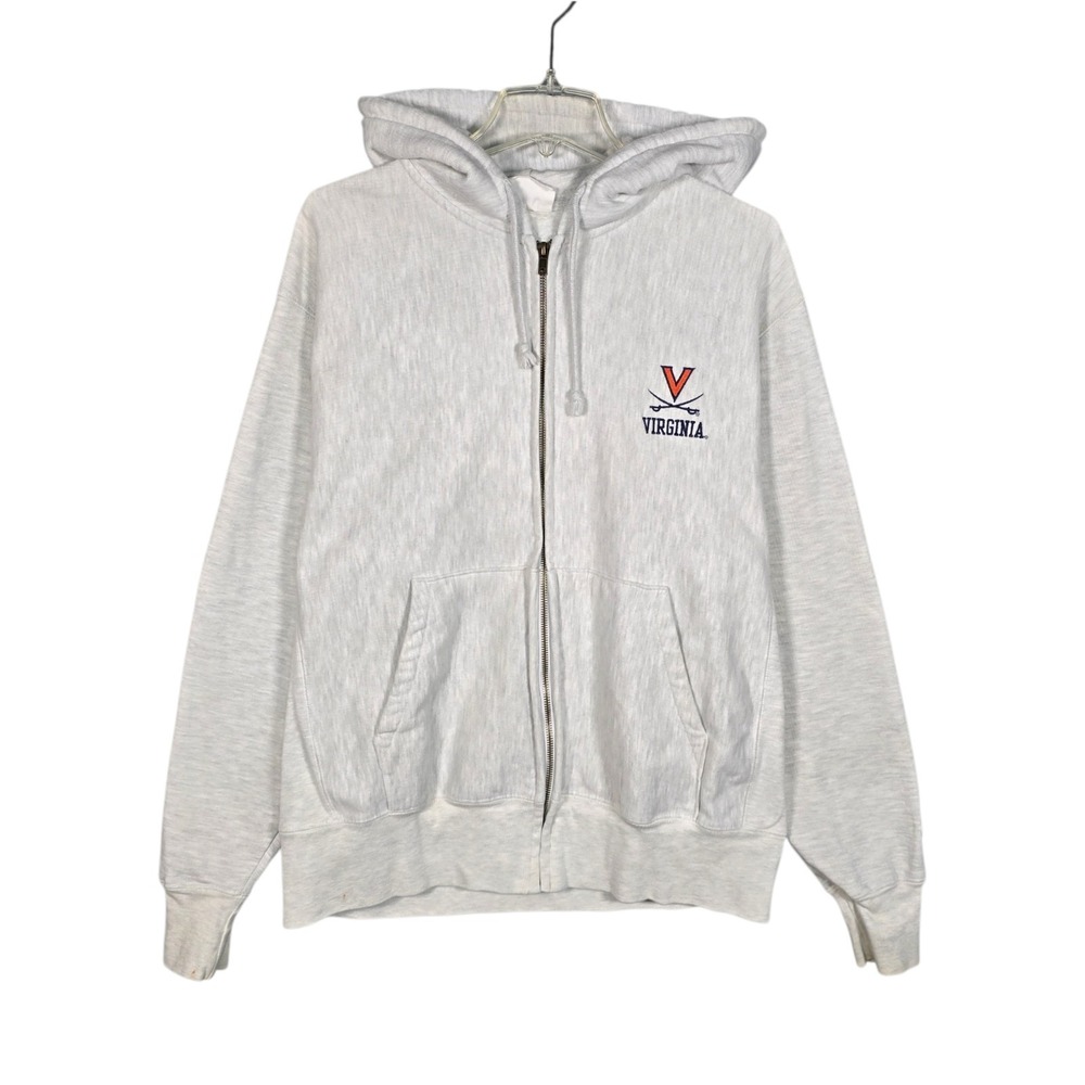 Champion Virginia‎ Hoodie Mens Large Reverse Weave Cavaliers UVA Zip Up Gray